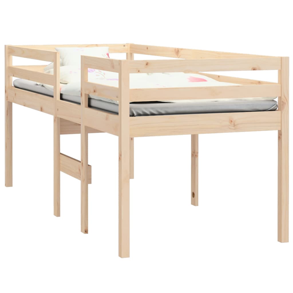 Lit haut sans matelas 75x190 cm bois de pin massif - XIOS