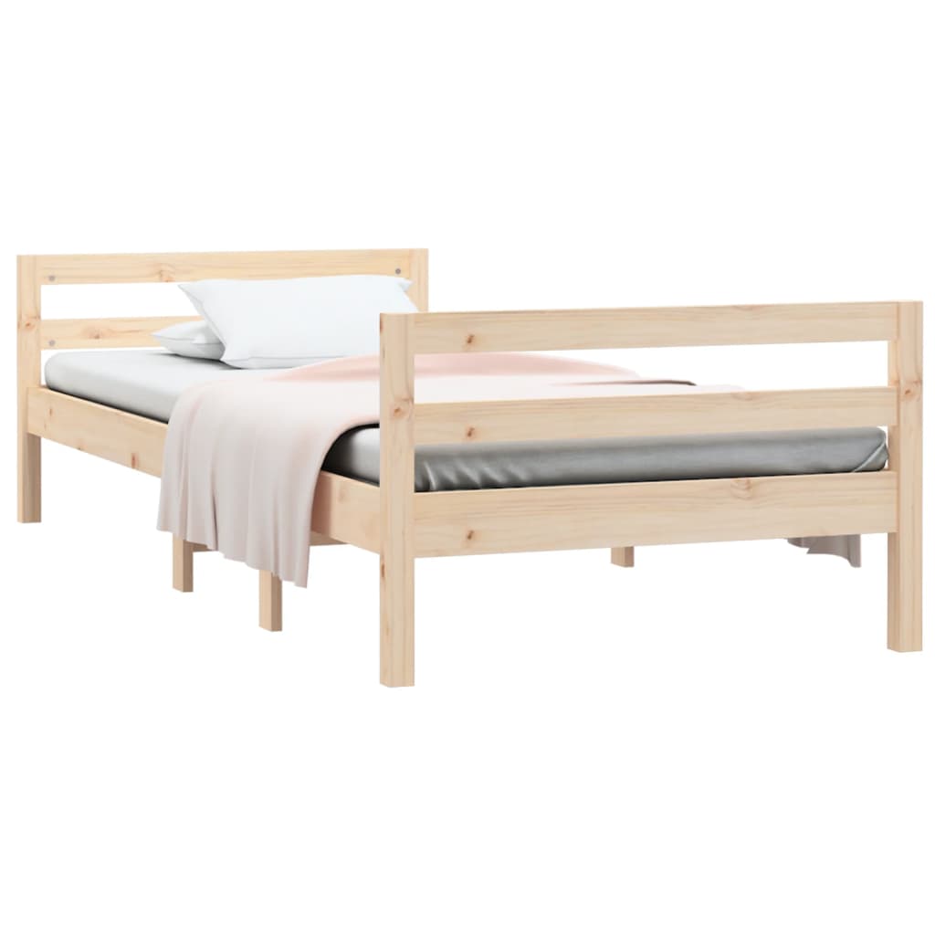 Cadre de lit sans matelas 90x200 cm bois de pin massif - XIOS