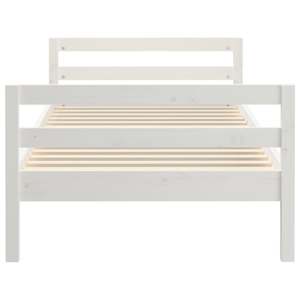 Cadre de lit sans matelas blanc 80x200 cm bois massif de pin - XIOS