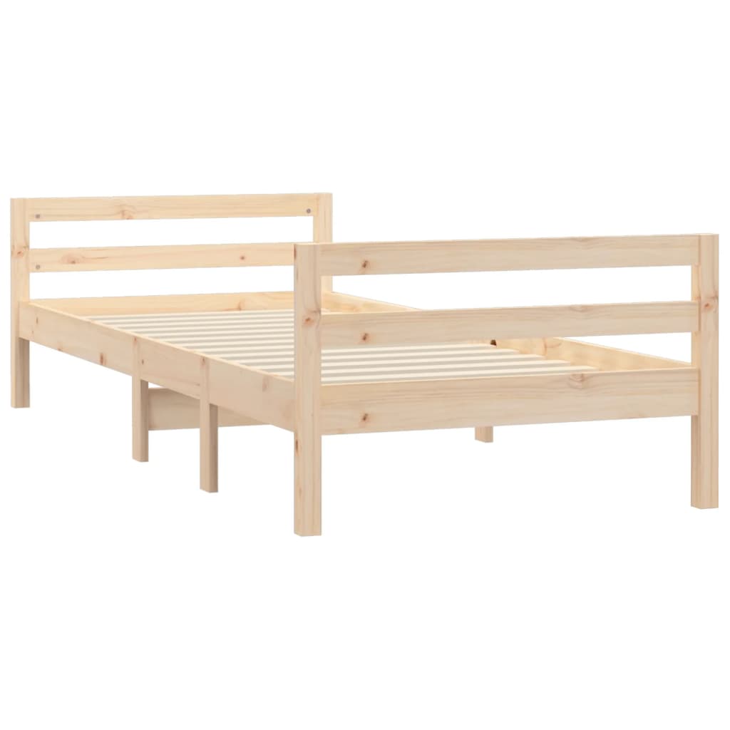 Cadre de lit sans matelas 90x190 cm bois de pin massif - XIOS