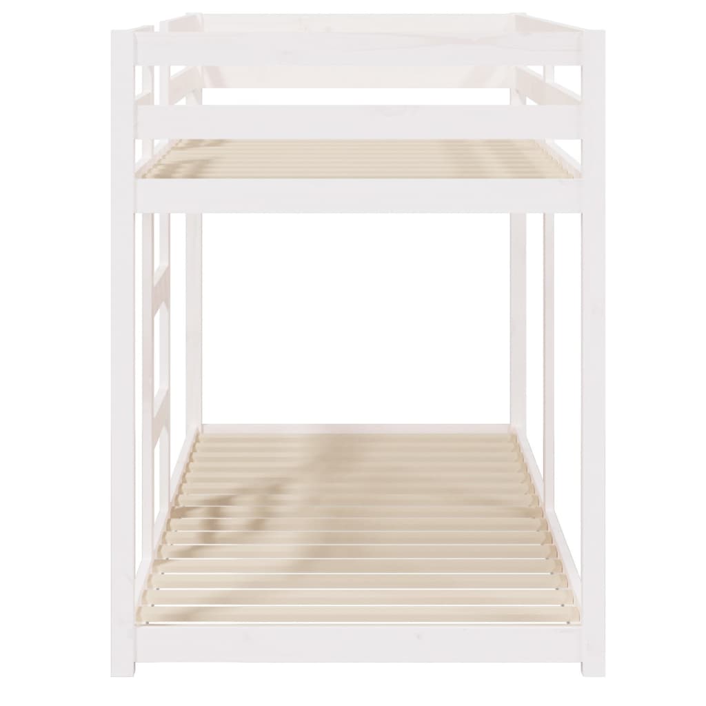 Lit superposé sans matelas blanc 80x200 cm bois de pin massif - XIOS
