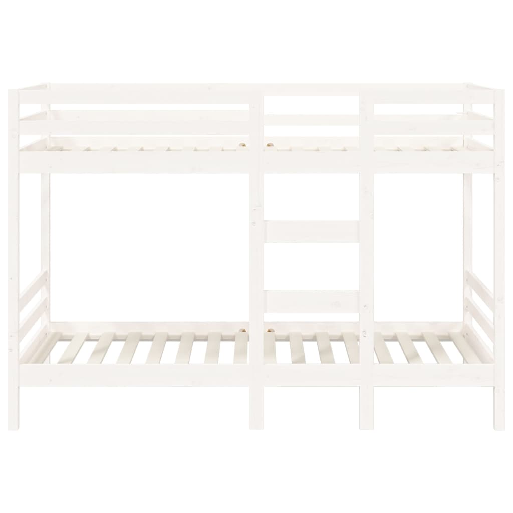 Lit superposé sans matelas blanc 90x200 cm bois de pin massif - XIOS