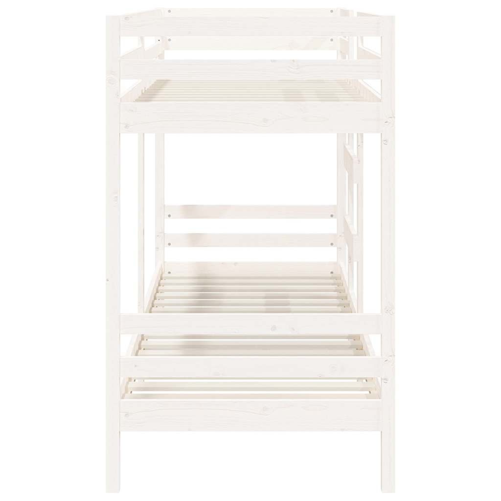 Lit superposé sans matelas blanc 90x200 cm bois de pin massif