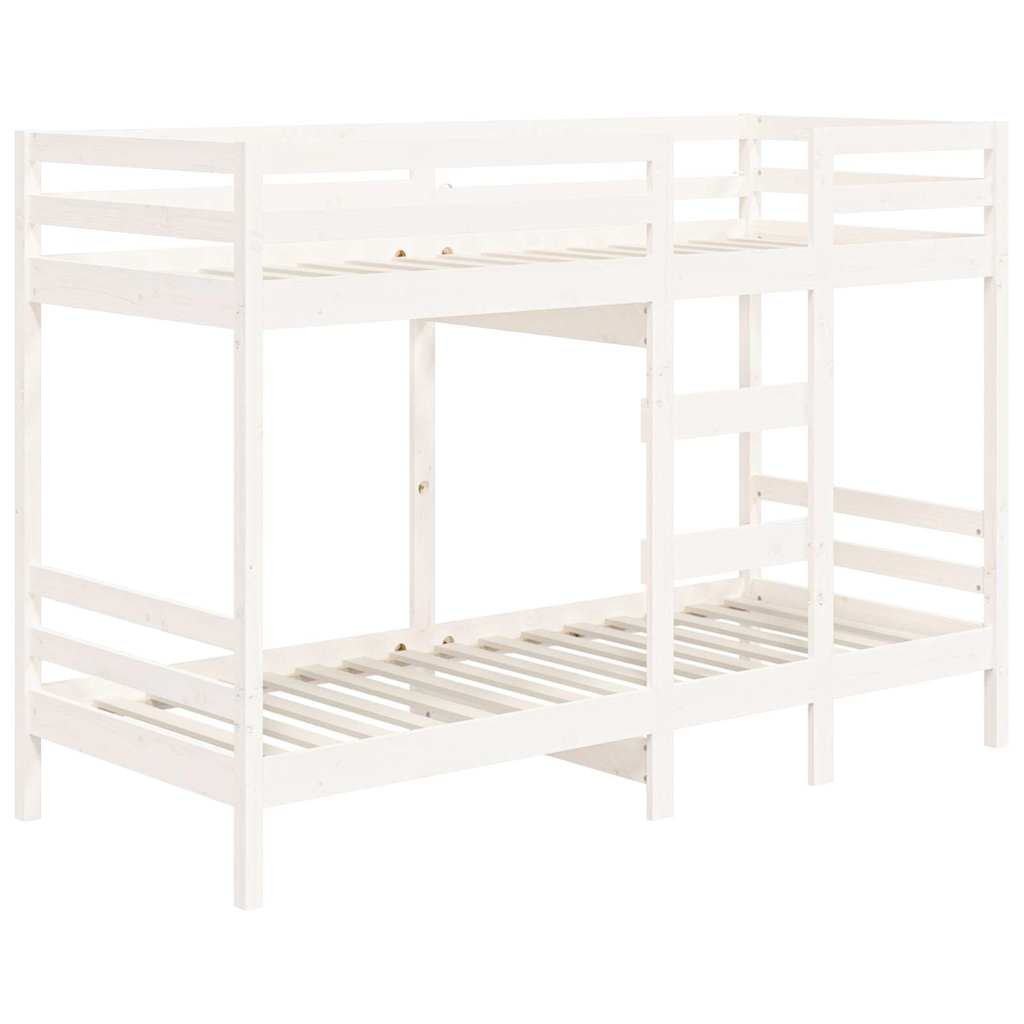 Lit superposé sans matelas blanc 90x190 cm bois de pin massif