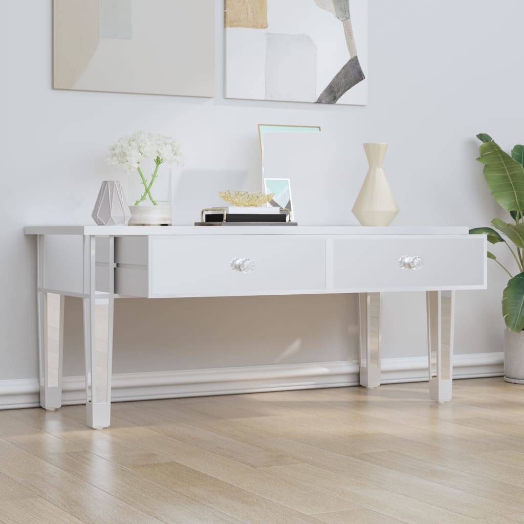 Table basse à miroir 106x45x45 cm Bois d'ingénierie et verre - XIOS