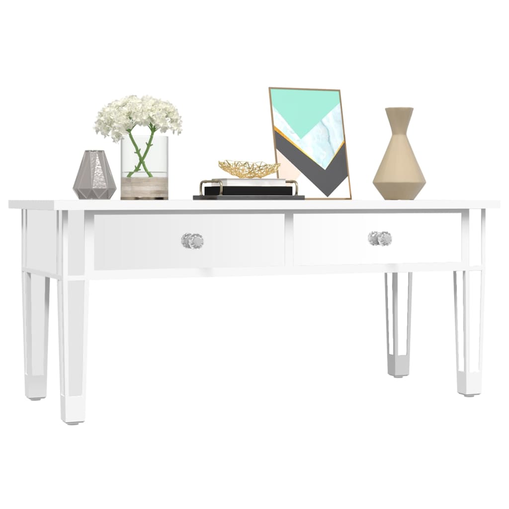 Table basse à miroir 106x45x45 cm Bois d'ingénierie et verre - XIOS