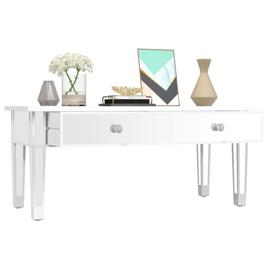 Table basse à miroir 106x45x45 cm Bois d'ingénierie et verre - XIOS