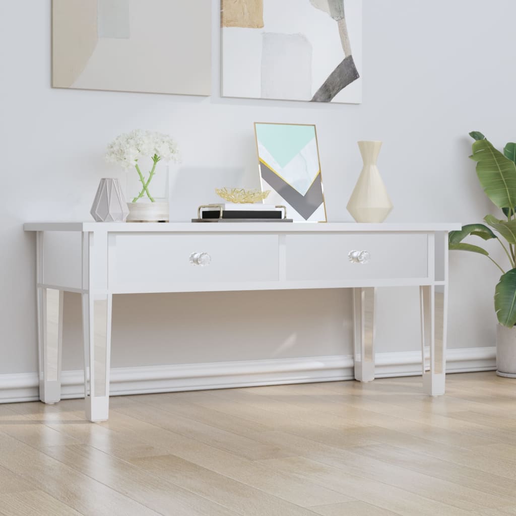 Table basse à miroir 106x45x45 cm Bois d'ingénierie et verre - XIOS