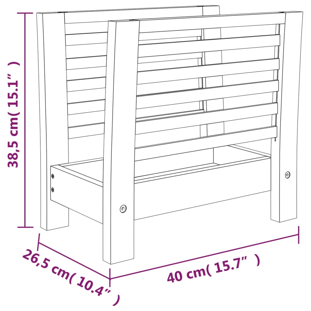 Porte-revues 40x26,5x38,5 cm Bois massif de noyer - XIOS