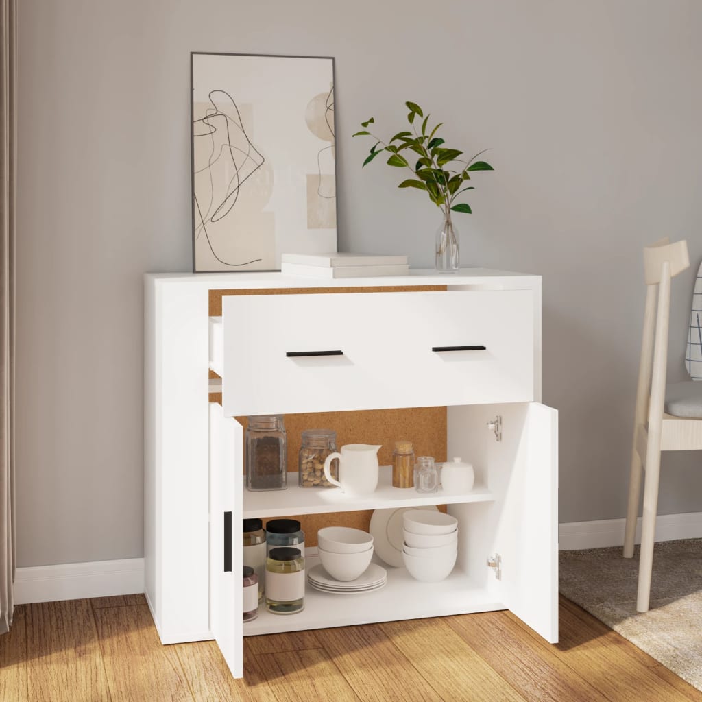 Buffet Blanc 80x33x70 cm Bois d'ingénierie - XIOS