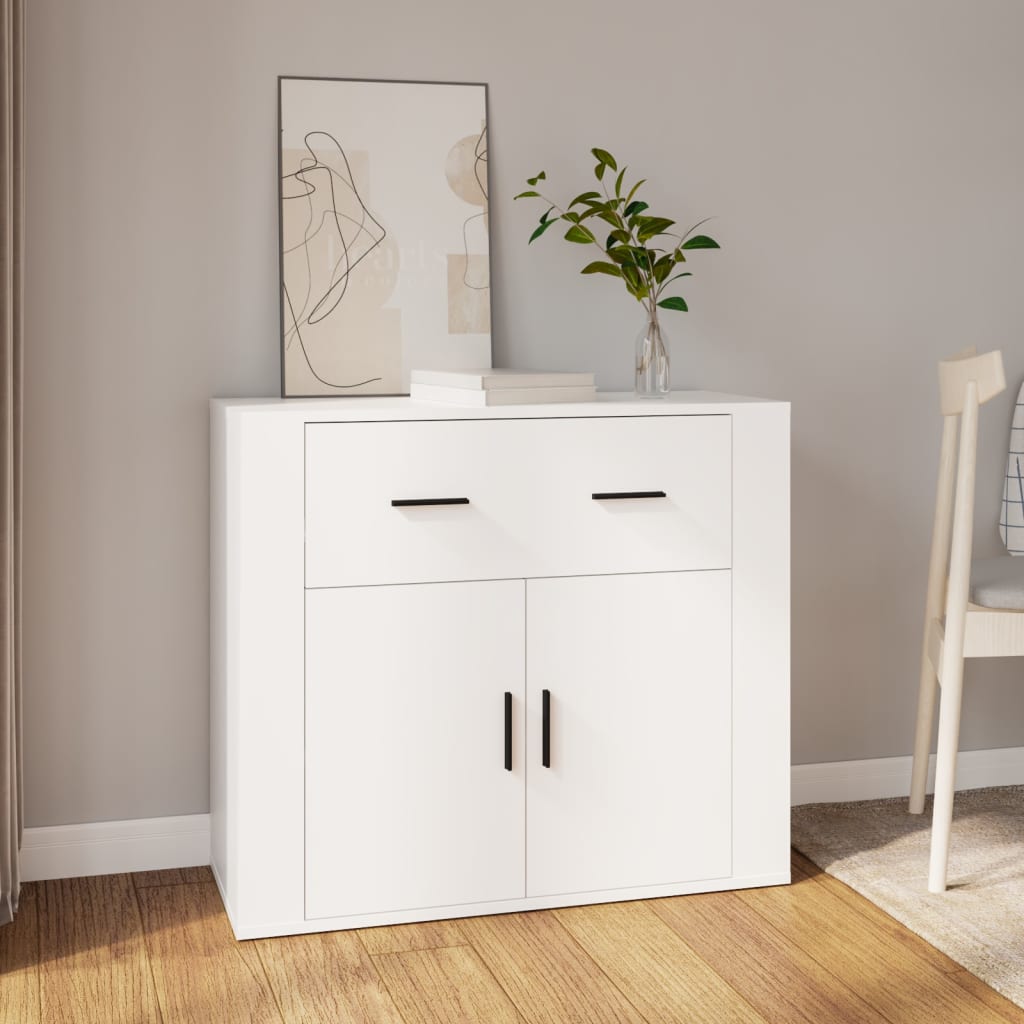 Buffet Blanc 80x33x70 cm Bois d'ingénierie - XIOS