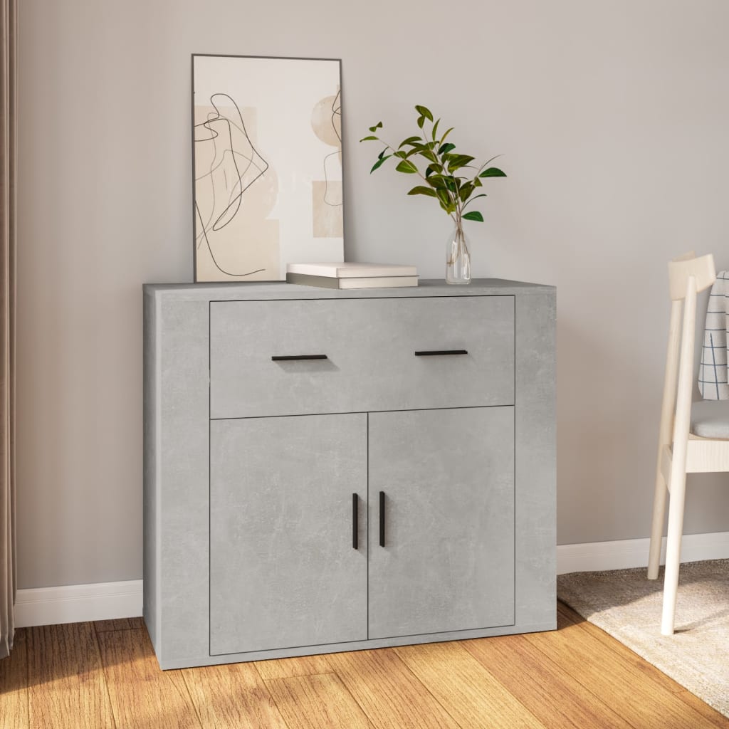 Buffet Gris béton 80x33x70 cm Bois d'ingénierie - XIOS