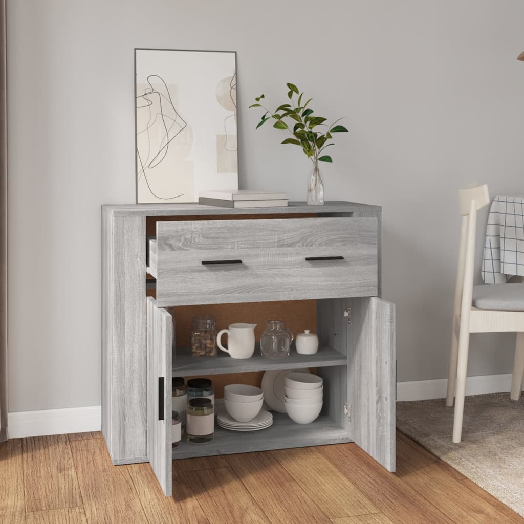 Buffet Sonoma gris 80x33x70 cm Bois d'ingénierie - XIOS