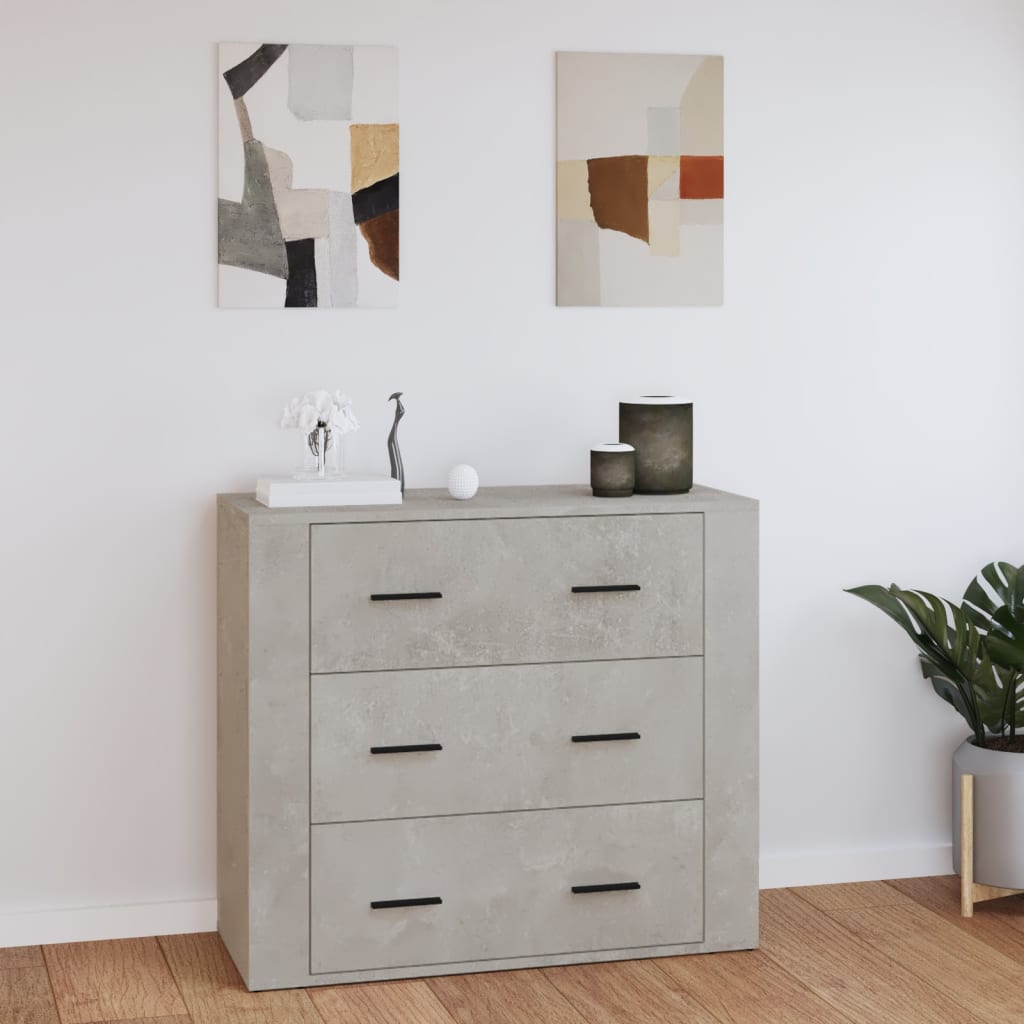 Buffet Gris béton 80x33x70 cm Bois d'ingénierie - XIOS