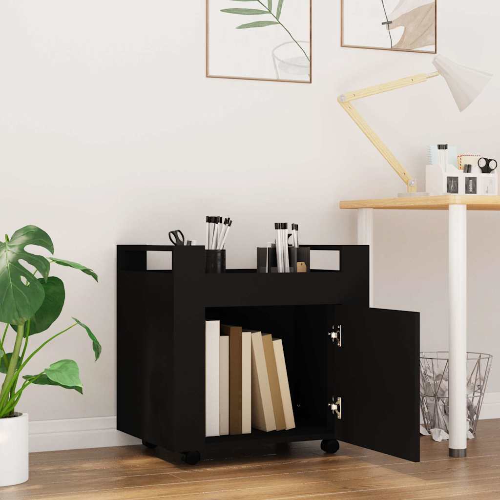 Chariot de bureau Noir 60x45x60 cm Bois d'ingénierie - XIOS
