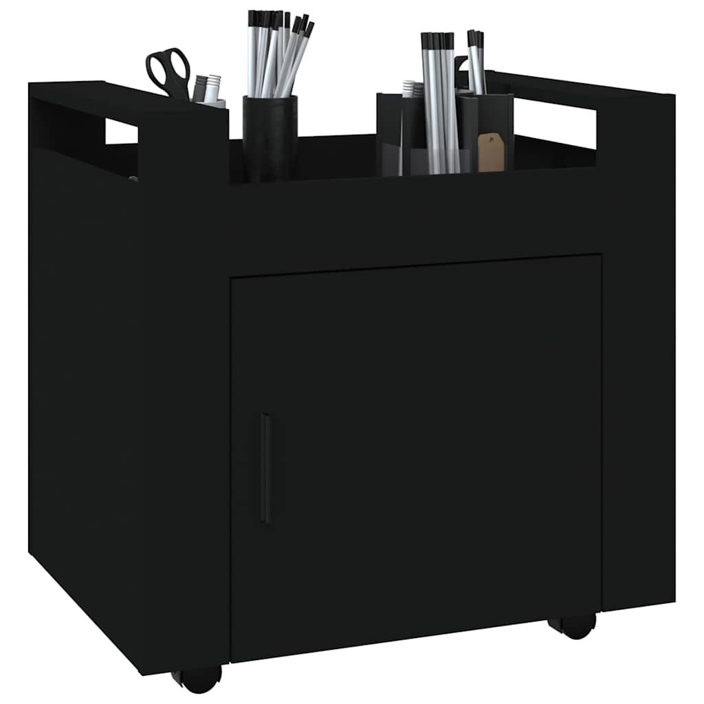 Chariot de bureau Noir 60x45x60 cm Bois d'ingénierie - XIOS