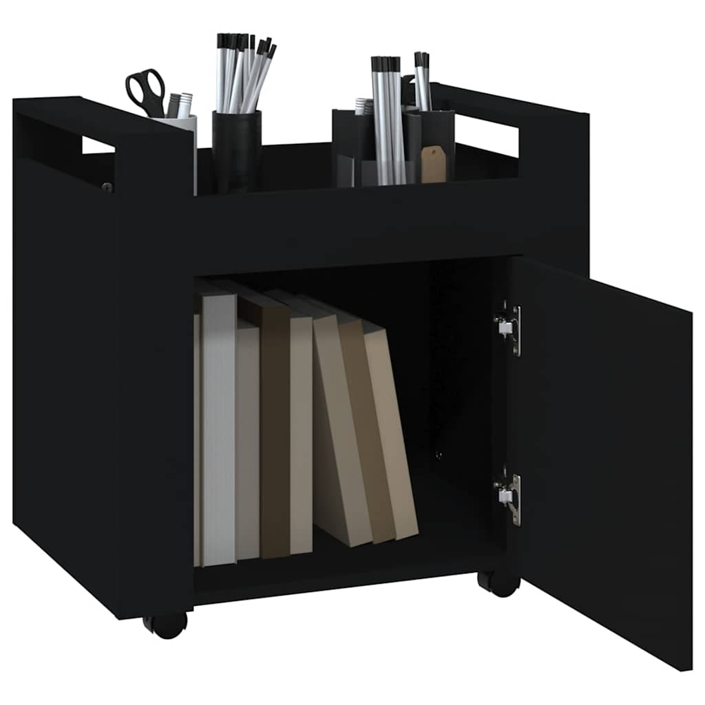 Chariot de bureau Noir 60x45x60 cm Bois d'ingénierie - XIOS
