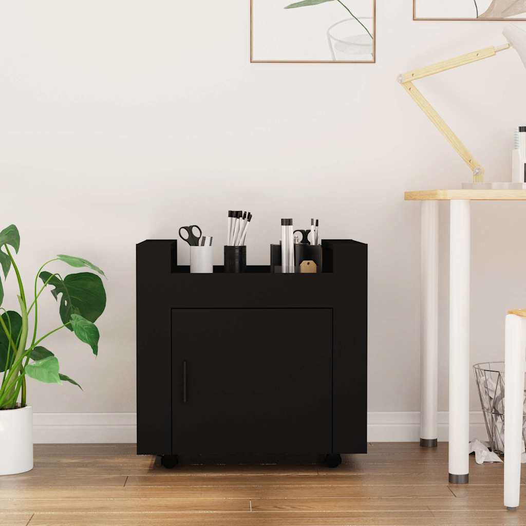 Chariot de bureau Noir 60x45x60 cm Bois d'ingénierie - XIOS