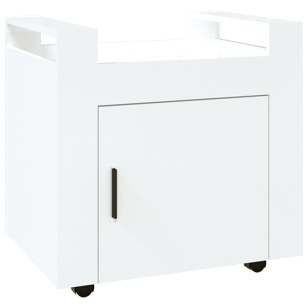 Chariot de bureau Blanc brillant 60x45x60 cm Bois d'ingénierie - XIOS