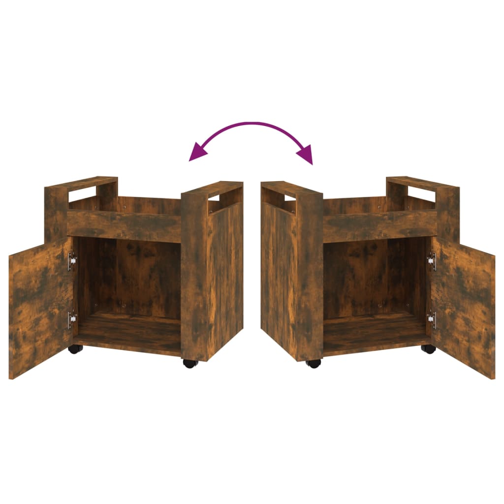 Chariot de bureau Chêne fumé 60x45x60 cm Bois d'ingénierie - XIOS