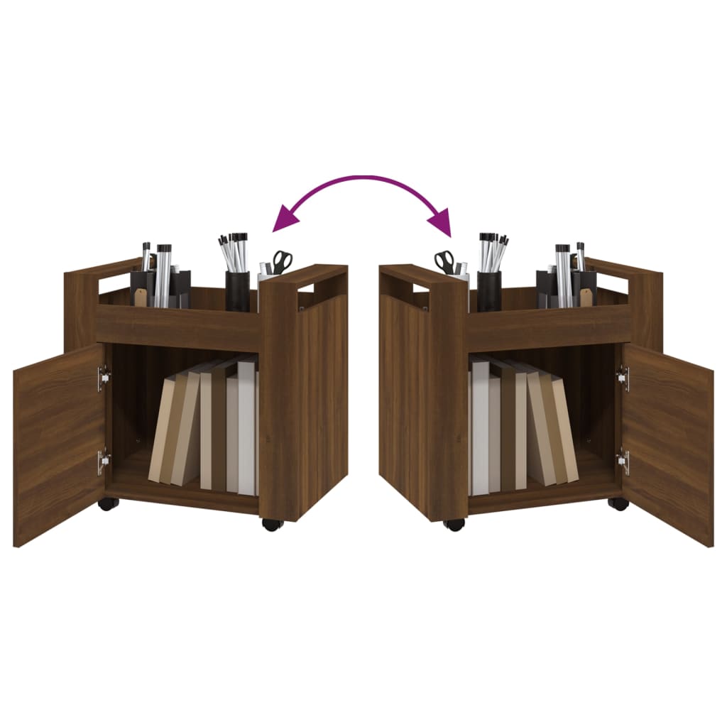 Chariot de bureau Chêne marron 60x45x60 cm Bois d'ingénierie - XIOS