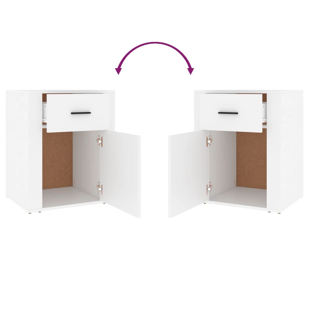 Table de chevet Blanc 50x36x60 cm Bois d'ingénierie - XIOS