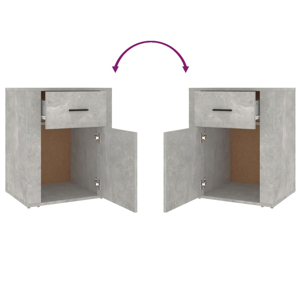 Table de chevet Gris béton 50x36x60 cm Bois d'ingénierie - XIOS