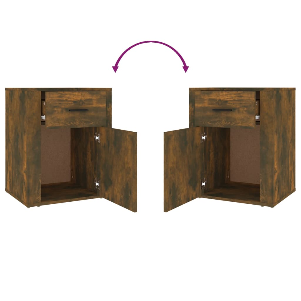 Table de chevet Chêne fumé 50x36x60 cm Bois d'ingénierie - XIOS