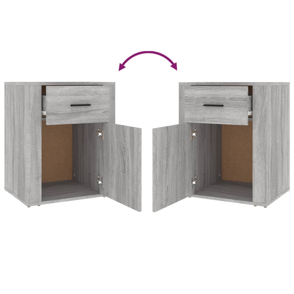 Table de chevet Sonoma gris 50x36x60 cm Bois d'ingénierie - XIOS