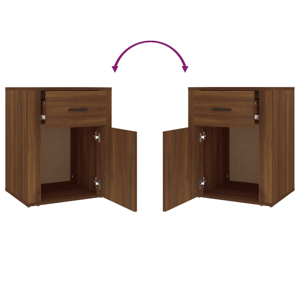 Table de chevet Chêne marron 50x36x60 cm Bois d'ingénierie - XIOS