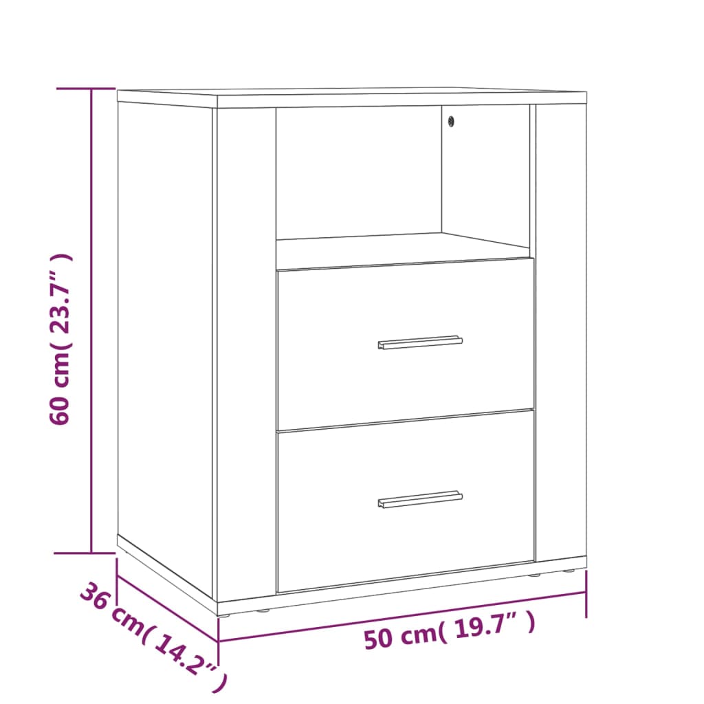 Table de chevet Chêne sonoma 50x36x60 cm Bois d'ingénierie - XIOS