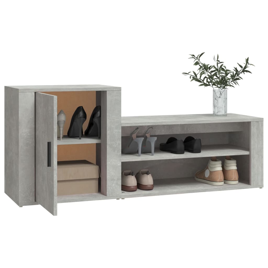 Armoire à chaussures Gris béton 130x35x54 cm Bois d'ingénierie - XIOS