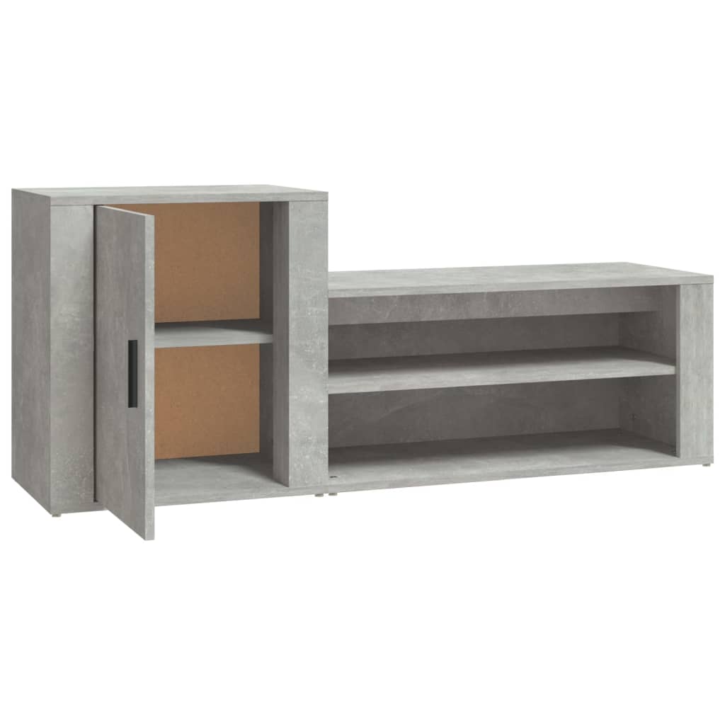 Armoire à chaussures Gris béton 130x35x54 cm Bois d'ingénierie - XIOS