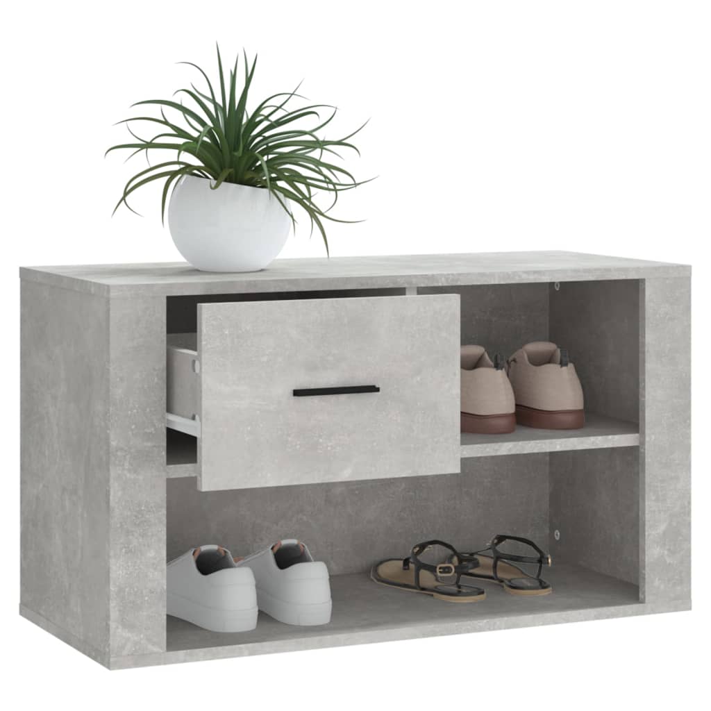 Armoire à chaussures Gris béton 80x35x45 cm Bois d'ingénierie - XIOS