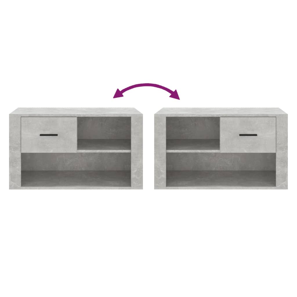 Armoire à chaussures Gris béton 80x35x45 cm Bois d'ingénierie - XIOS