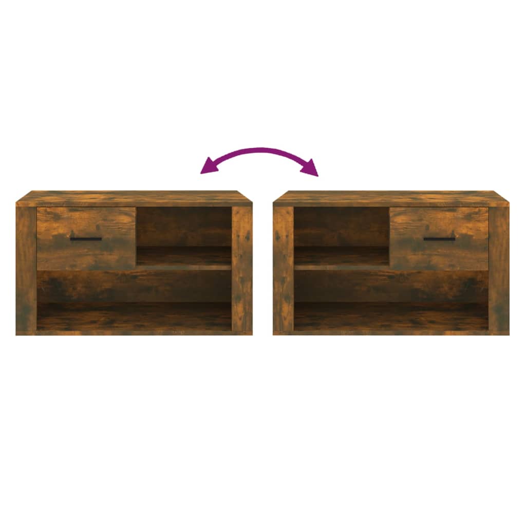 Armoire à chaussures Chêne fumé 80x35x45 cm Bois d'ingénierie - XIOS