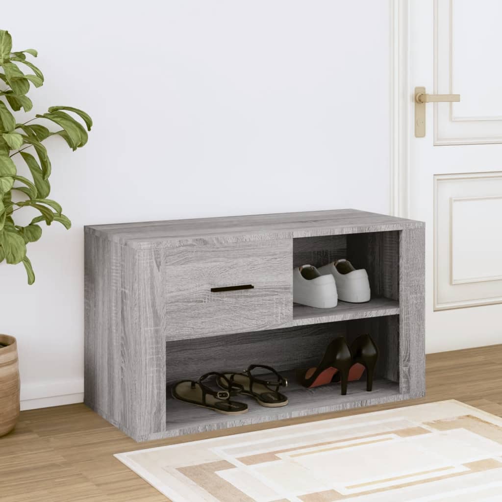 Armoire à chaussures Sonoma gris 80x35x45 cm Bois d'ingénierie - XIOS