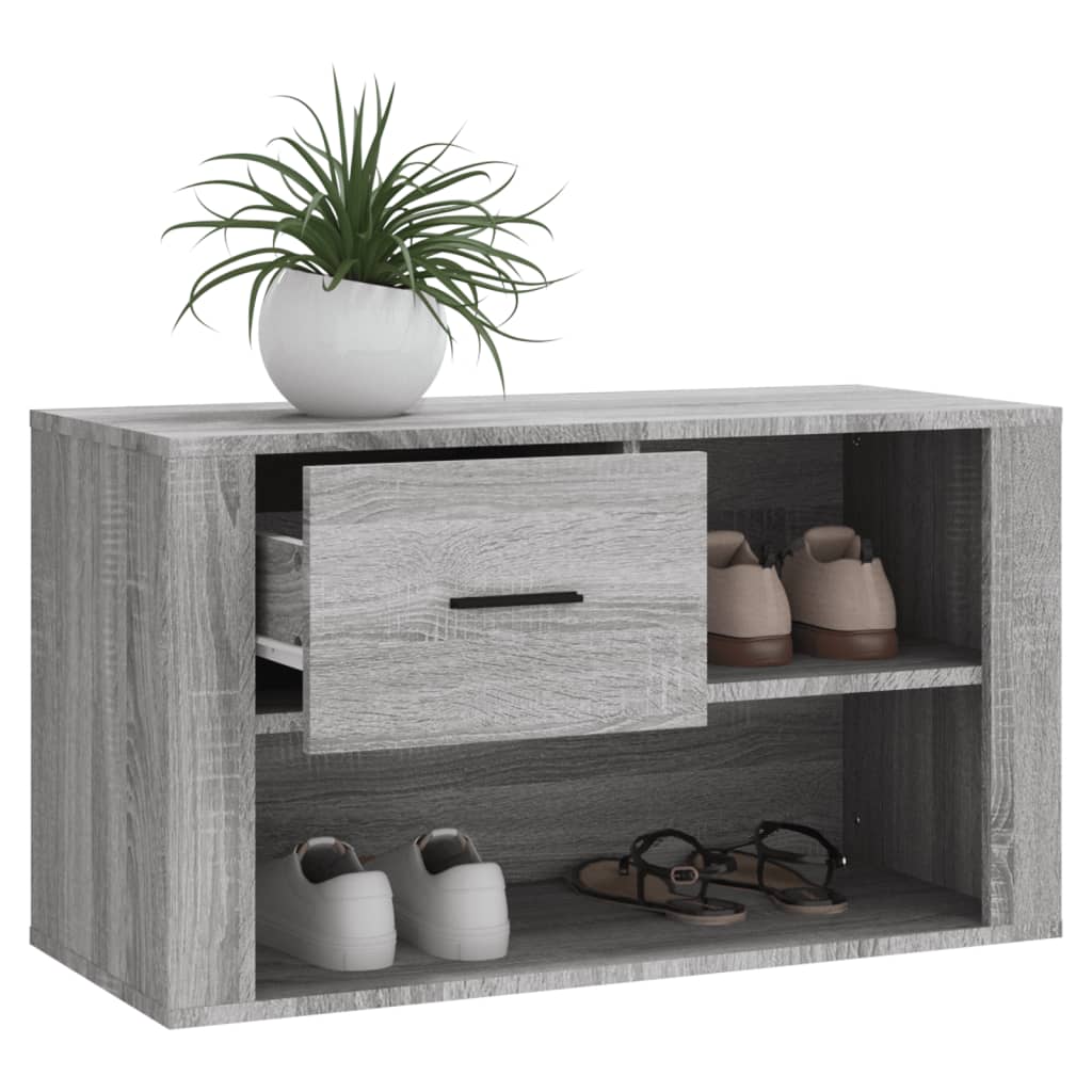 Armoire à chaussures Sonoma gris 80x35x45 cm Bois d'ingénierie - XIOS