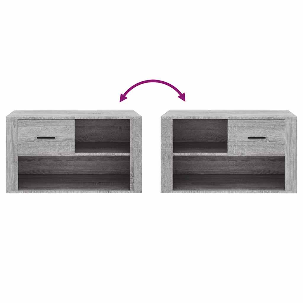 Armoire à chaussures Sonoma gris 80x35x45 cm Bois d'ingénierie - XIOS