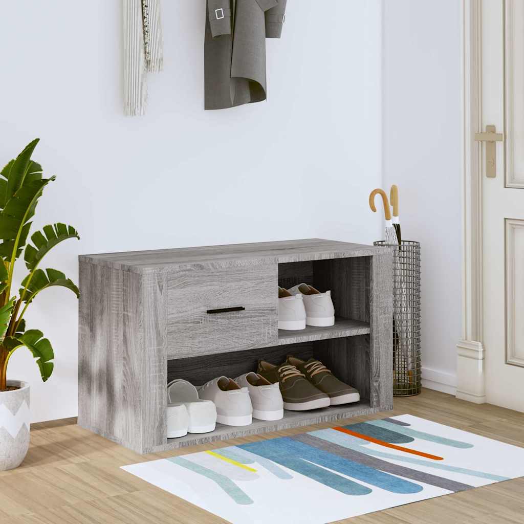 Armoire à chaussures Sonoma gris 80x35x45 cm Bois d'ingénierie - XIOS