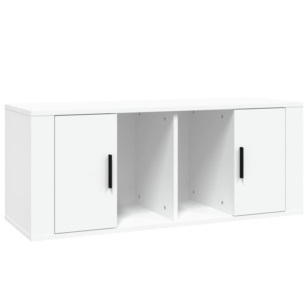 Meuble TV Blanc 100x35x40 cm Bois d'ingénierie - XIOS