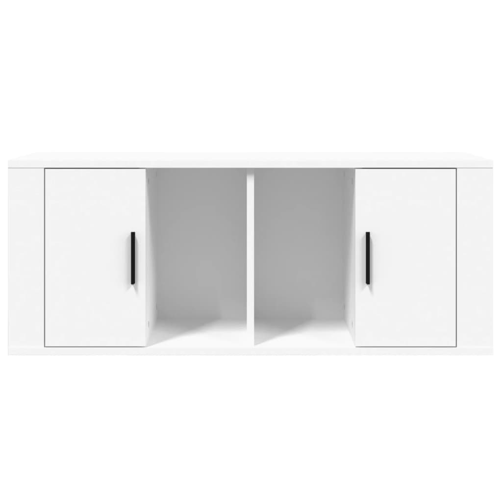 Meuble TV Blanc 100x35x40 cm Bois d'ingénierie - XIOS