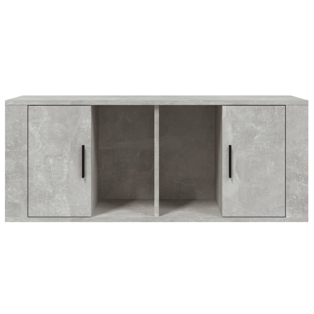 Meuble TV Gris béton 100x35x40 cm Bois d'ingénierie - XIOS