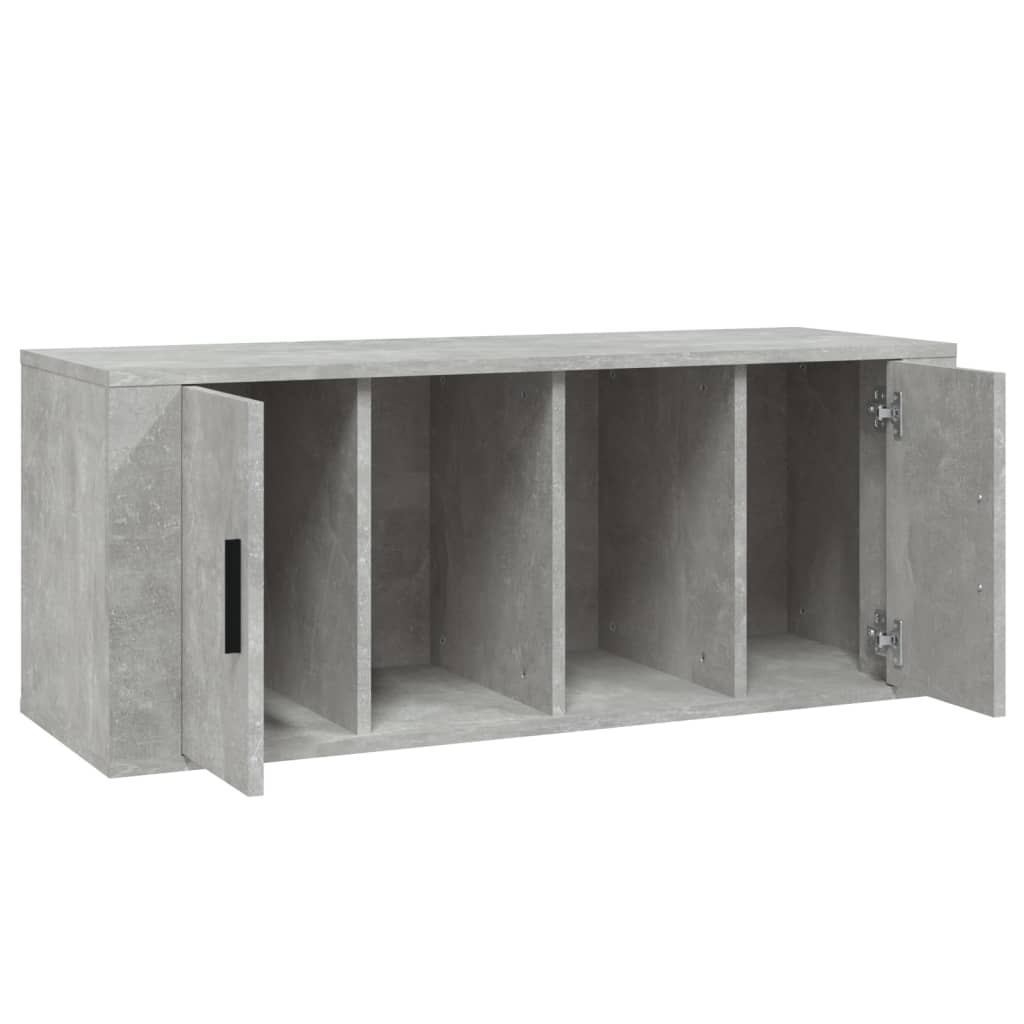 Meuble TV Gris béton 100x35x40 cm Bois d'ingénierie - XIOS