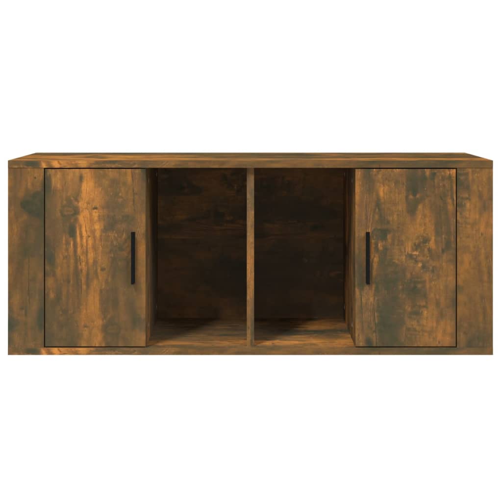 Meuble TV Chêne fumé 100x35x40 cm Bois d'ingénierie - XIOS