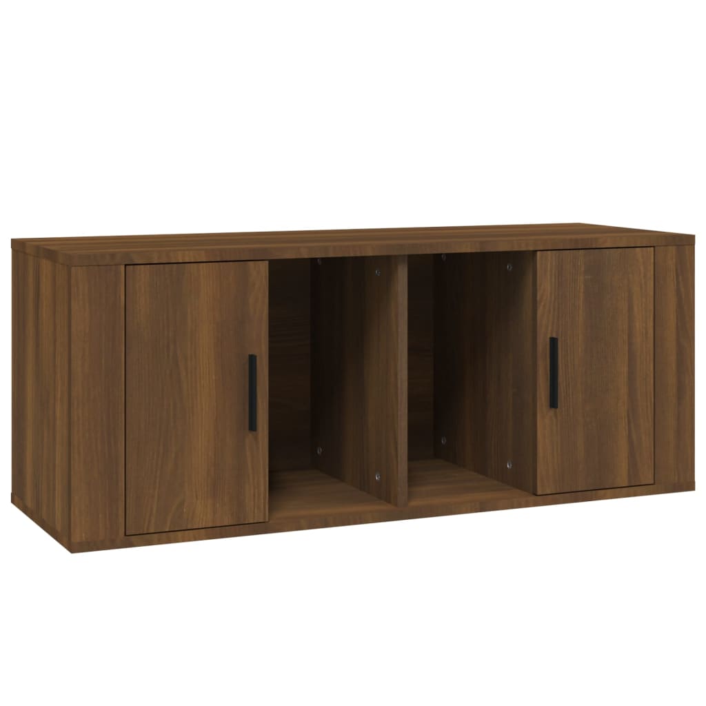 Meuble TV Chêne marron 100x35x40 cm Bois d'ingénierie - XIOS