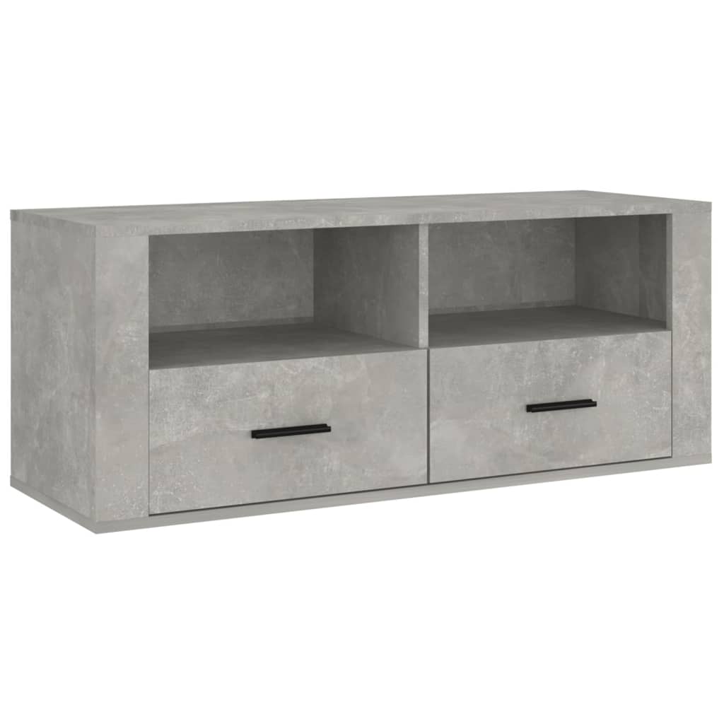 Meuble TV Gris béton 100x35x40 cm Bois d'ingénierie - XIOS