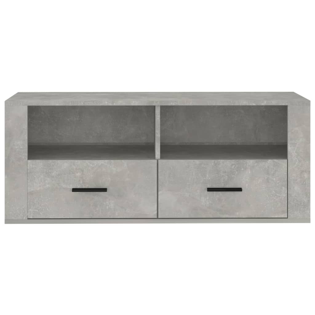 Meuble TV Gris béton 100x35x40 cm Bois d'ingénierie - XIOS