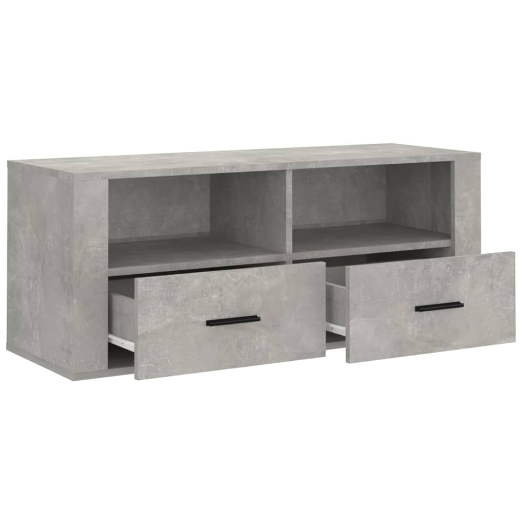 Meuble TV Gris béton 100x35x40 cm Bois d'ingénierie - XIOS
