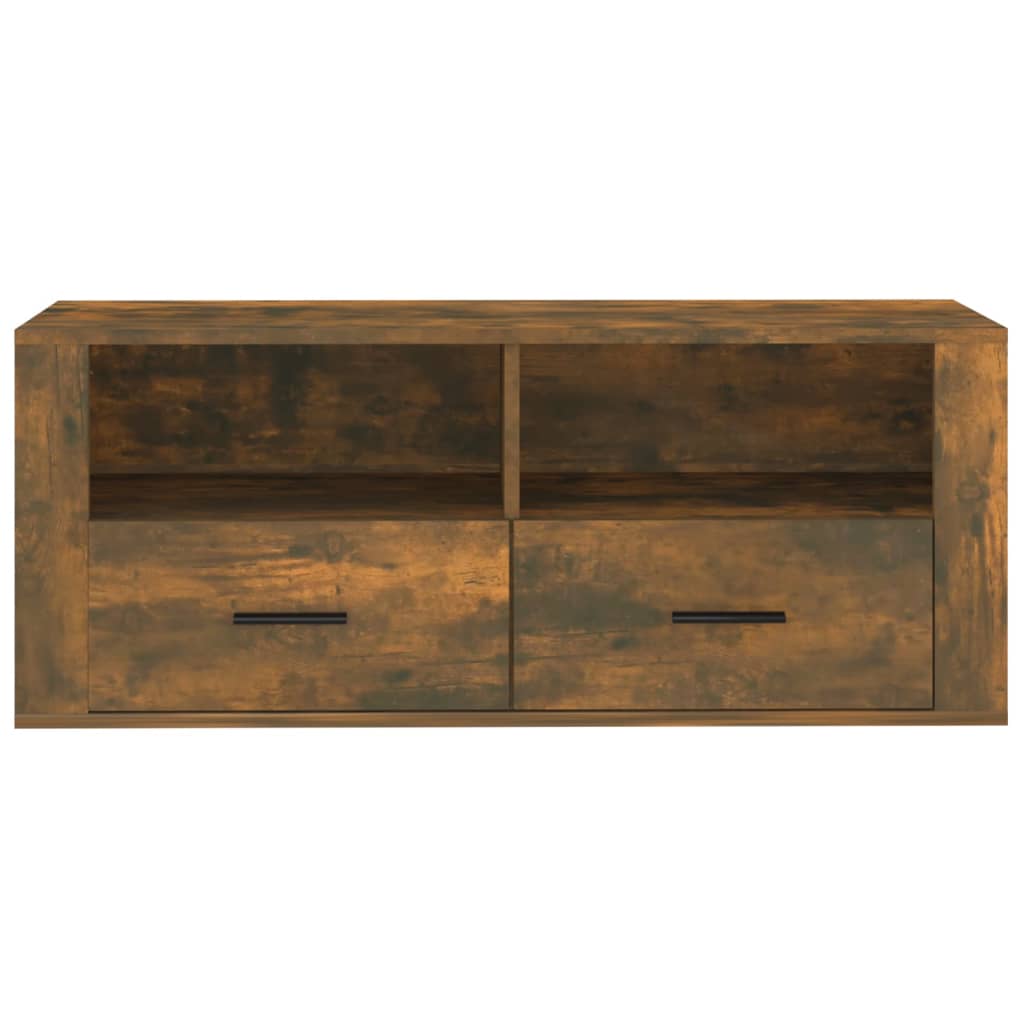 Meuble TV Chêne fumé 100x35x40 cm Bois d'ingénierie - XIOS